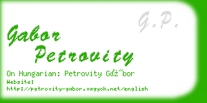 gabor petrovity business card